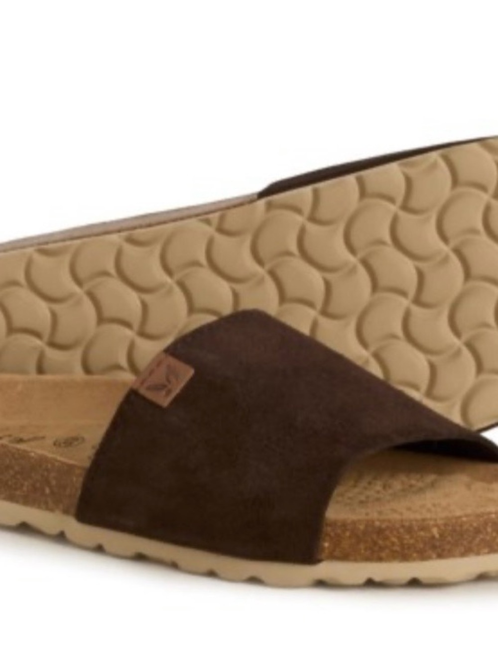 BioStep brown suede leather slide sandals size 9.5 Made n Spain
